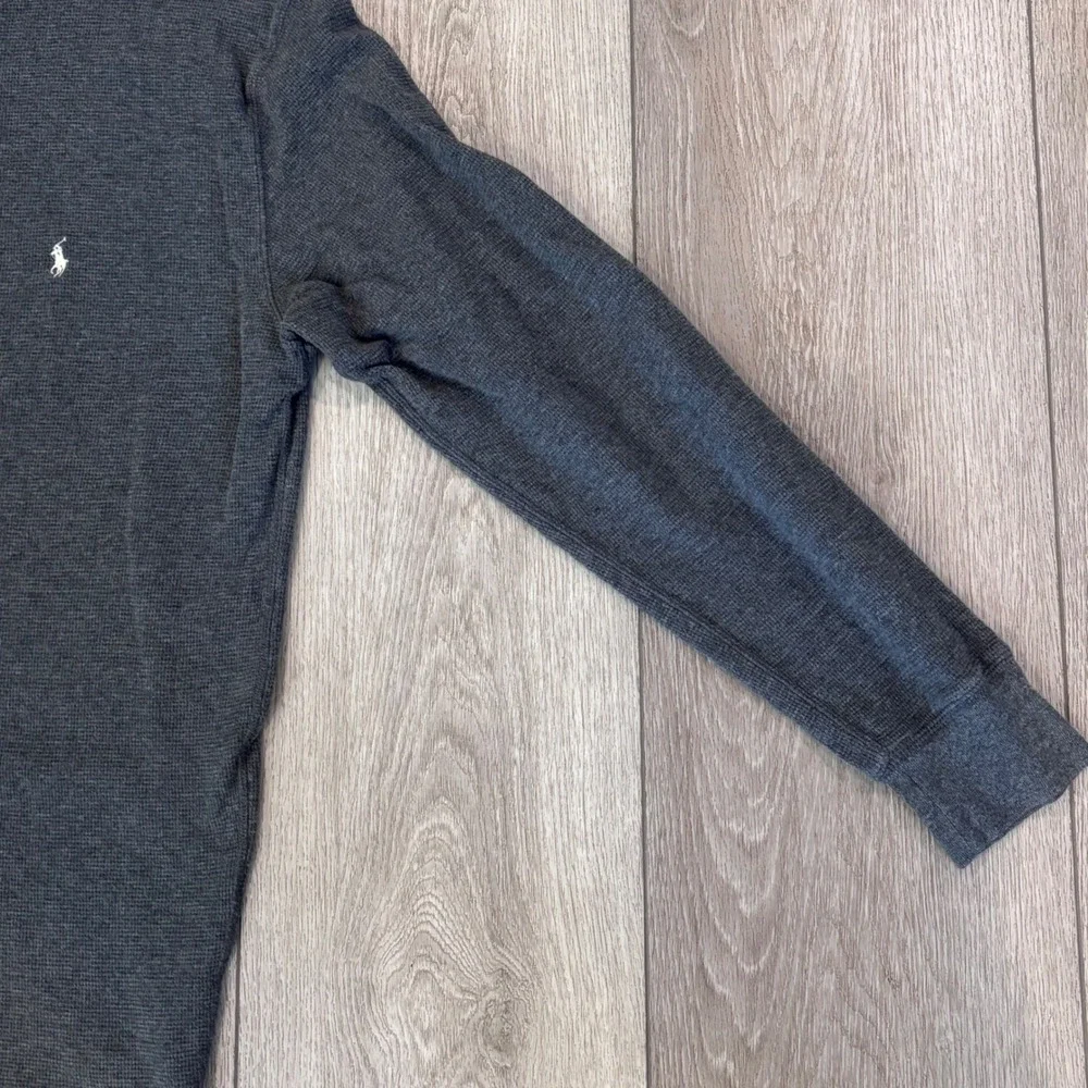 Polo Ralph Lauren Thermal Shirt Mens XL Gray Waffle Knit Long Sleeve Pony Logo